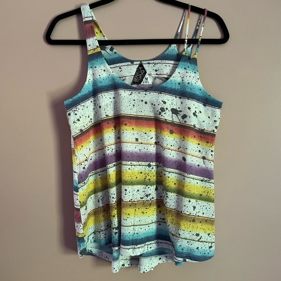 Seneca Rising PacSun Tank Rainbow Striped Flowy Top M Medium - Picture 5 of 11